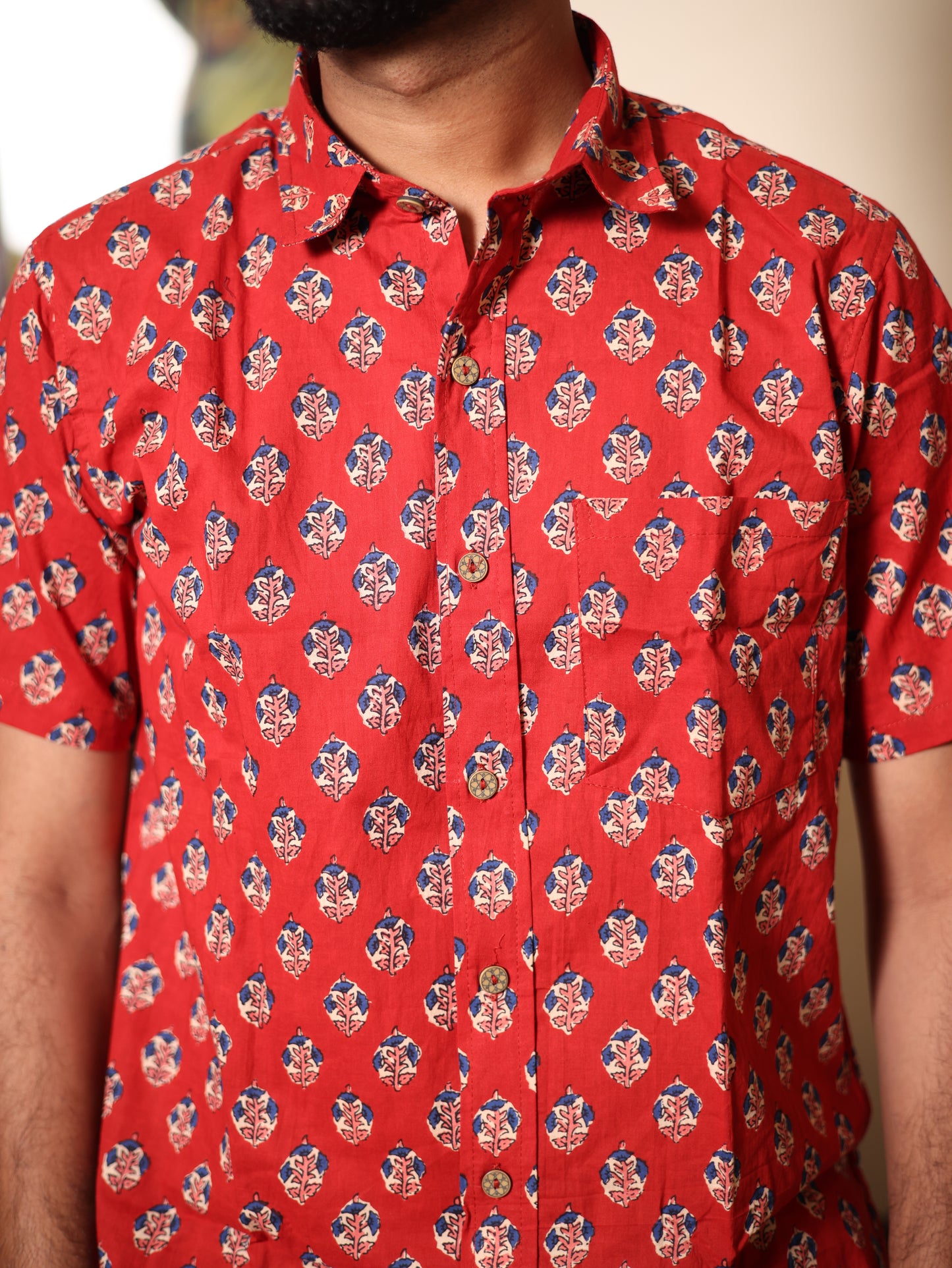 Cherry Blockprint Shirt