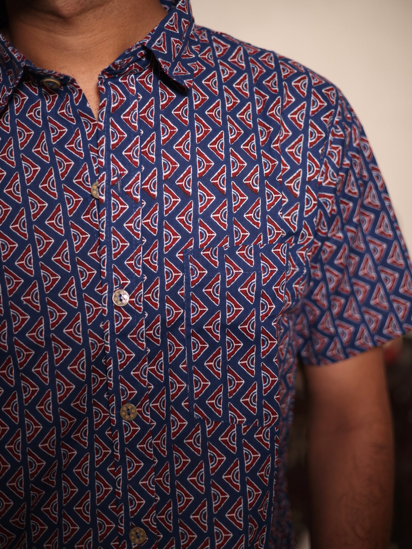 Blueberry Blockprint Shirt