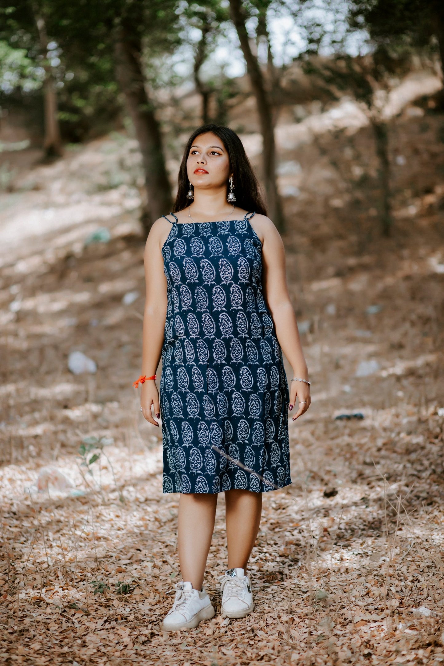 Indigo Block Print Dress