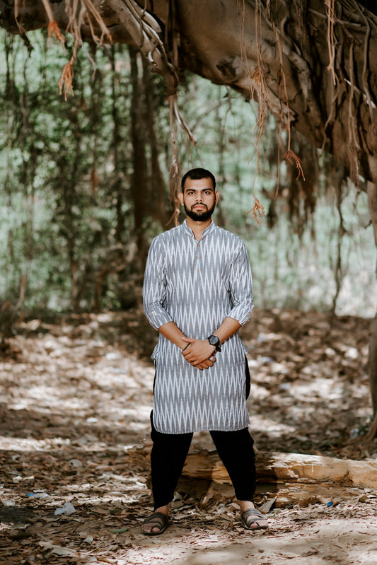 Snow Ikat Kurta